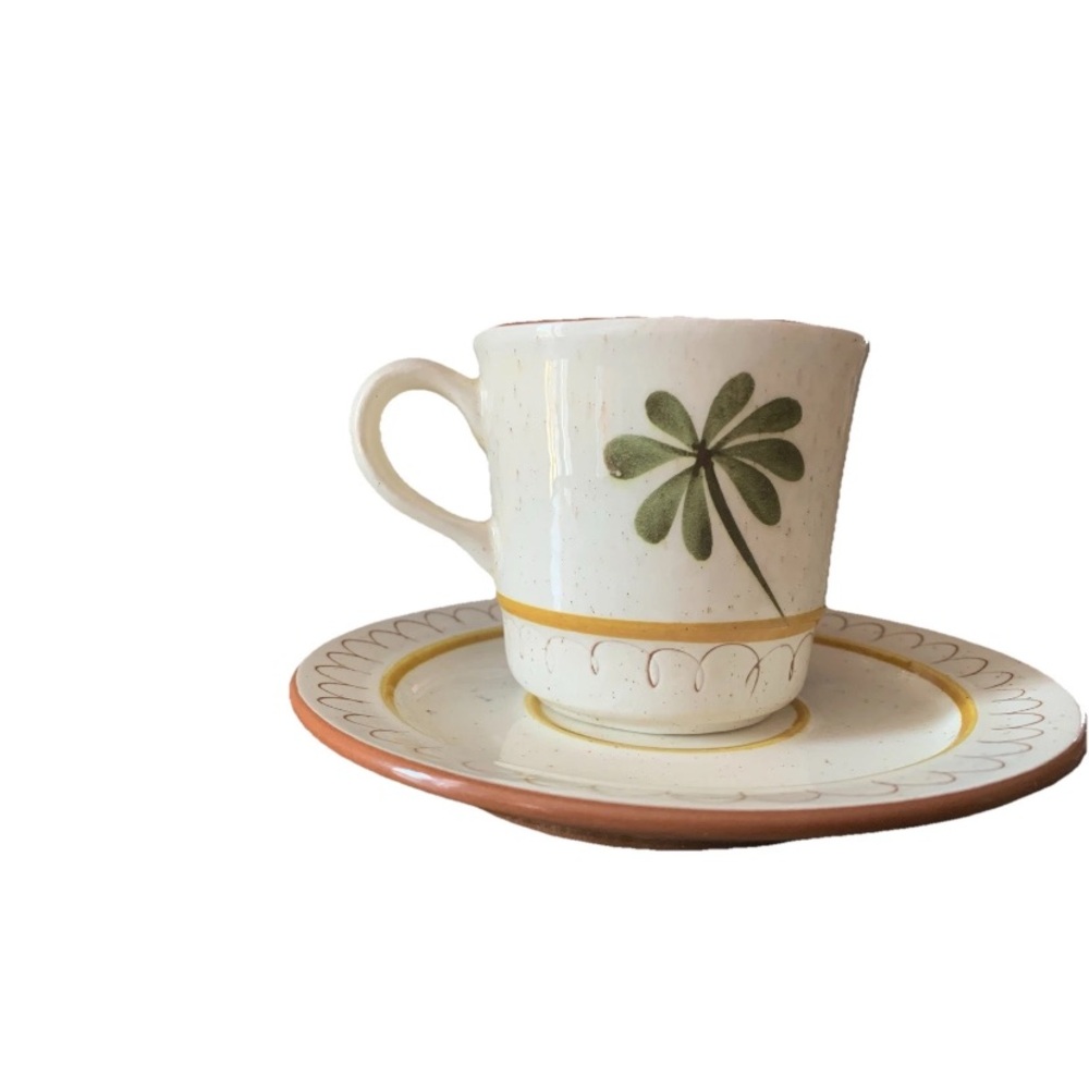 Vintage MCM Retired Stangl Golden Blossom Flat Cup & Saucer Set- Coffee / Teacup